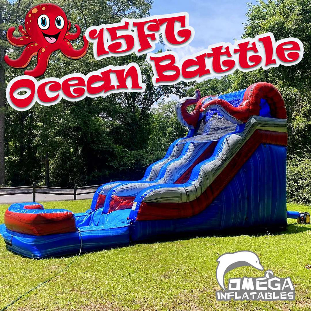 15FT Ocean Battle  Inflatable Water Slide Buy Commercial Water Slide