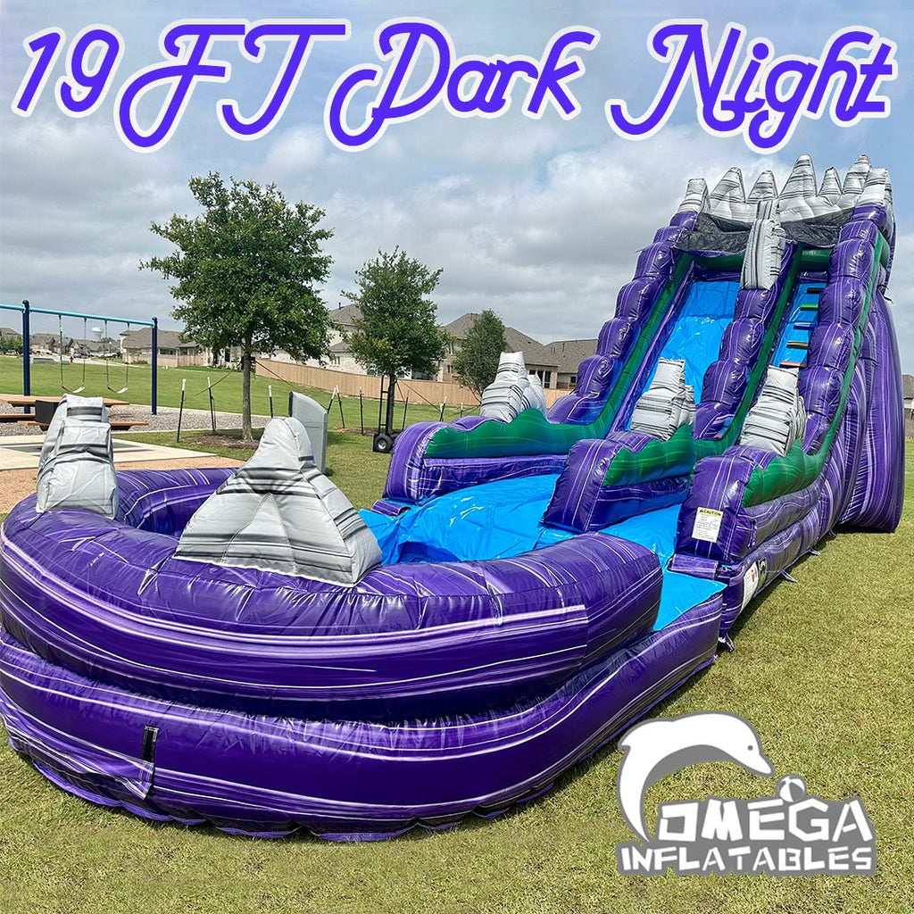 19FT Dark Night Inflatable Water Slide For Sale