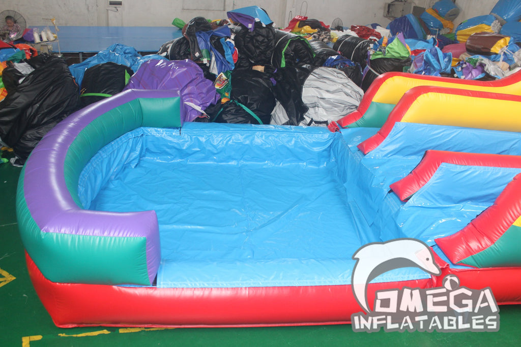 Buy Water Slide 20FT Inflatable Colorful Dual Lane Water Slide