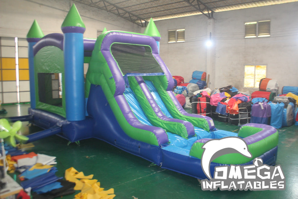 Inflatable Green N Purple Dual Lane Combo