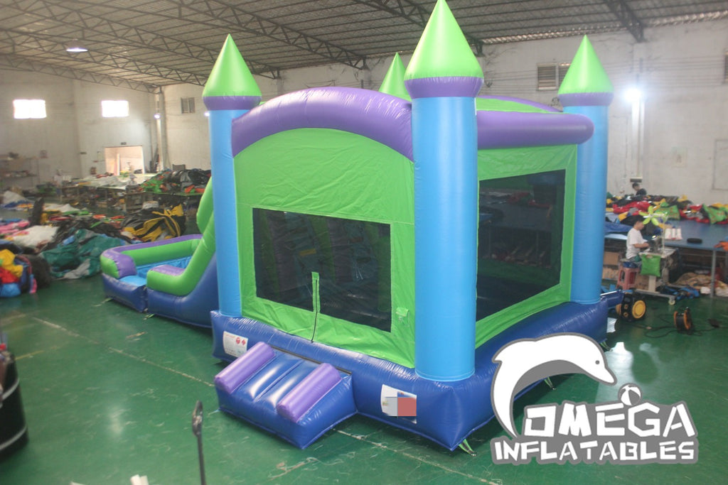 Inflatable Green N Purple Dual Lane Combo