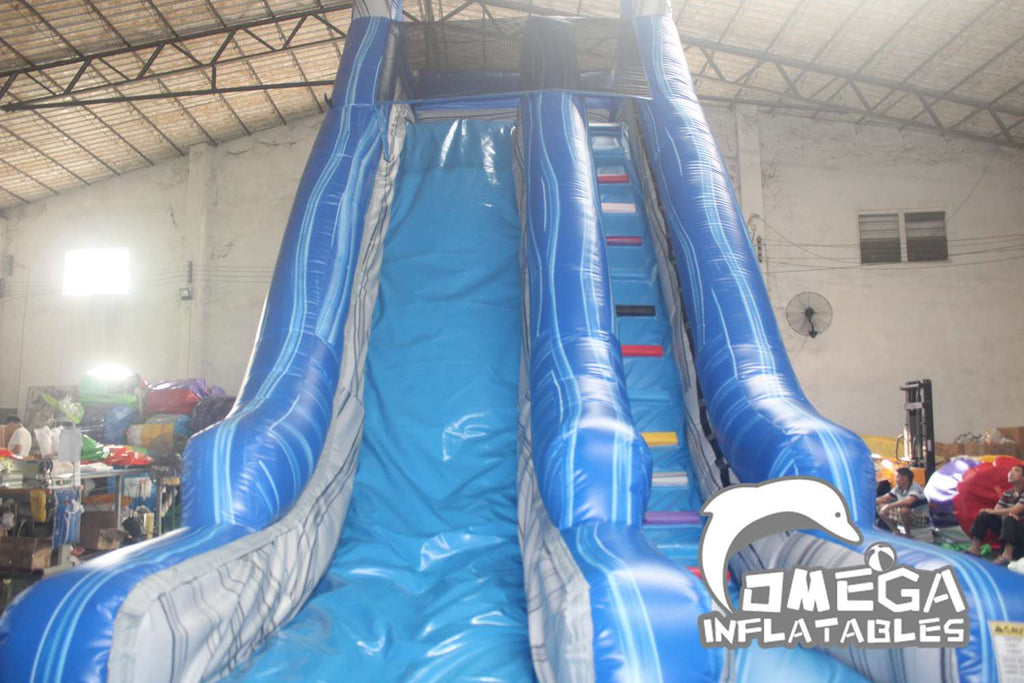 22FT Marble Blue Water Slide Wholesale Commercial Water Slides