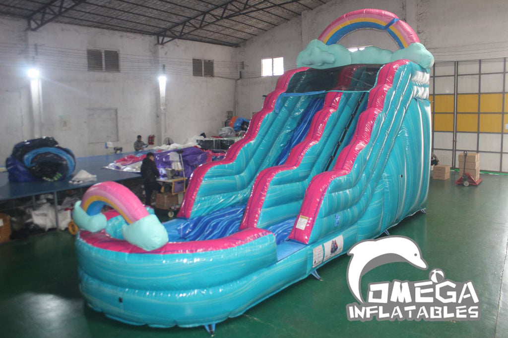 16FT Rainbow Inflatable Water Slide