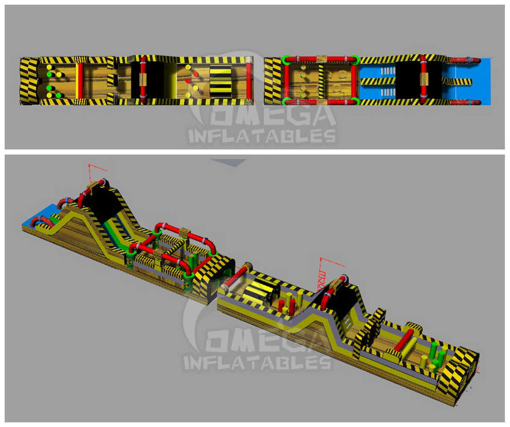 Danger Zone Giant Inflatable Obstacle Course (2 Sections)