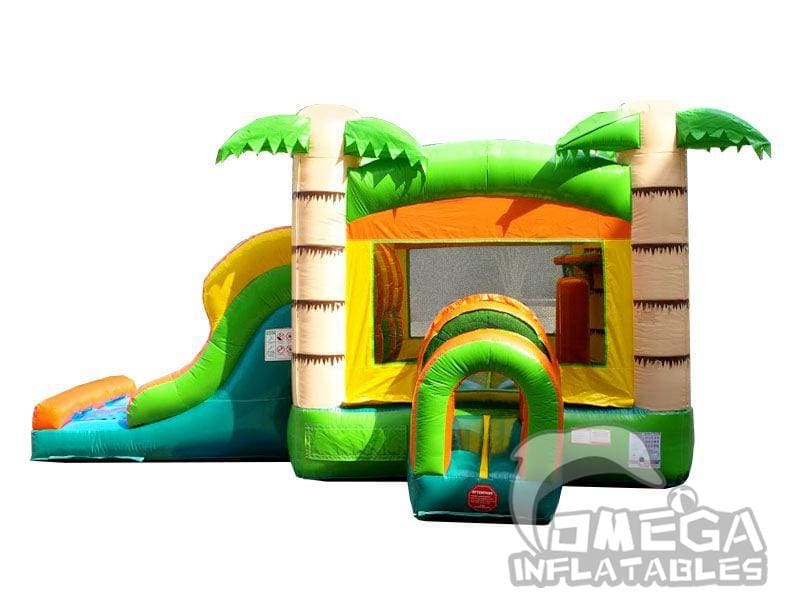 Kids Tropical Double Lane Slide Inflatable Combo